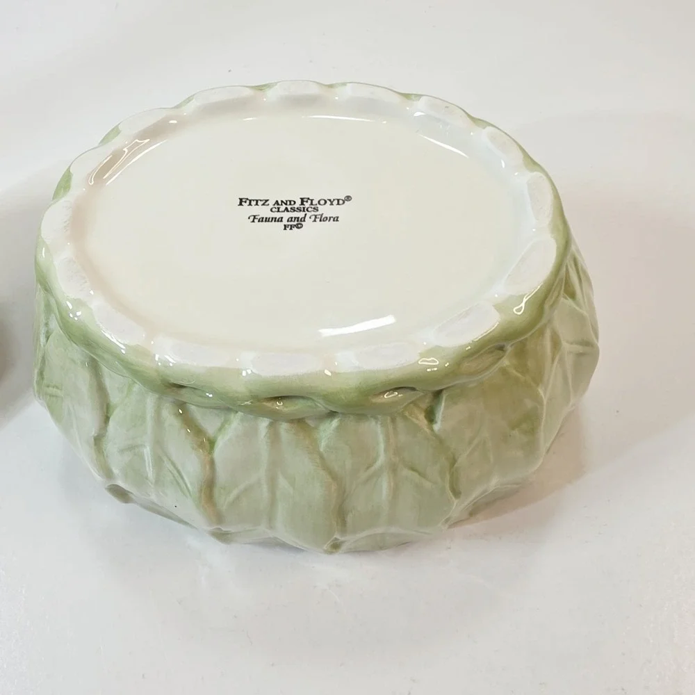 FITZ & FLOYD Classics Fauna & Flora Rabbit Covered Lidded Candy Dish Bowl